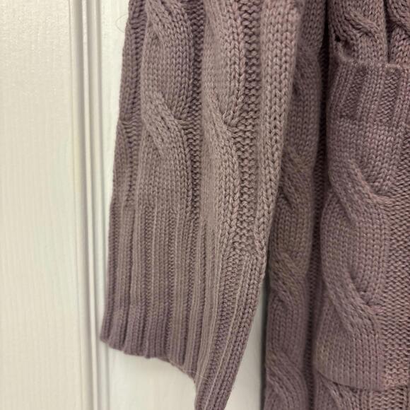 Women Autumn V Neck Elegant Knitted Sweater Button Cardigan. Purple. Pockets L - Picture 8 of 10